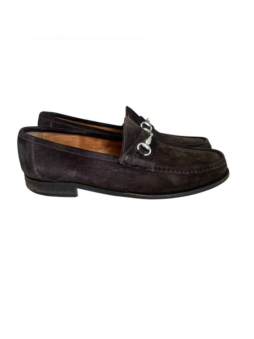 Allen Edmonds Lucca Mens 9D Italy Brown Suede Horsebit Loafer Rubber Sole